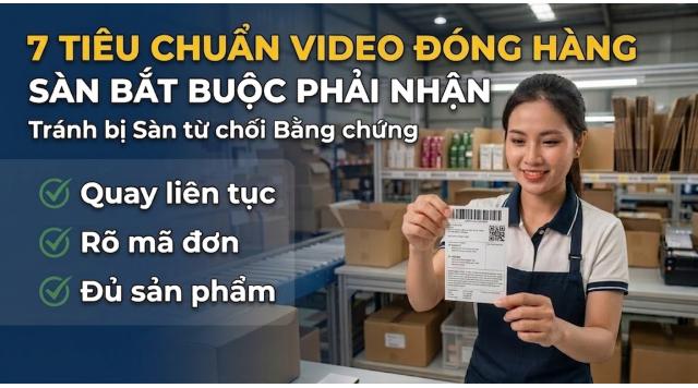 Video đóng hàng cần đạt tiêu chuẩn gì để được sàn TMĐT chấp nhận khi khiếu nại?