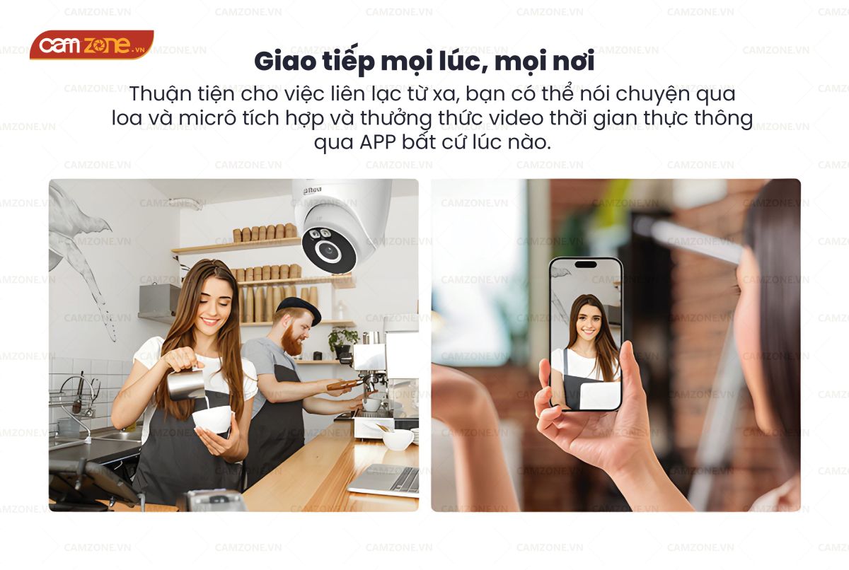 Camera WIFI Full color Dome Turret A1 4MP DAHUA DH-T4A-PV 