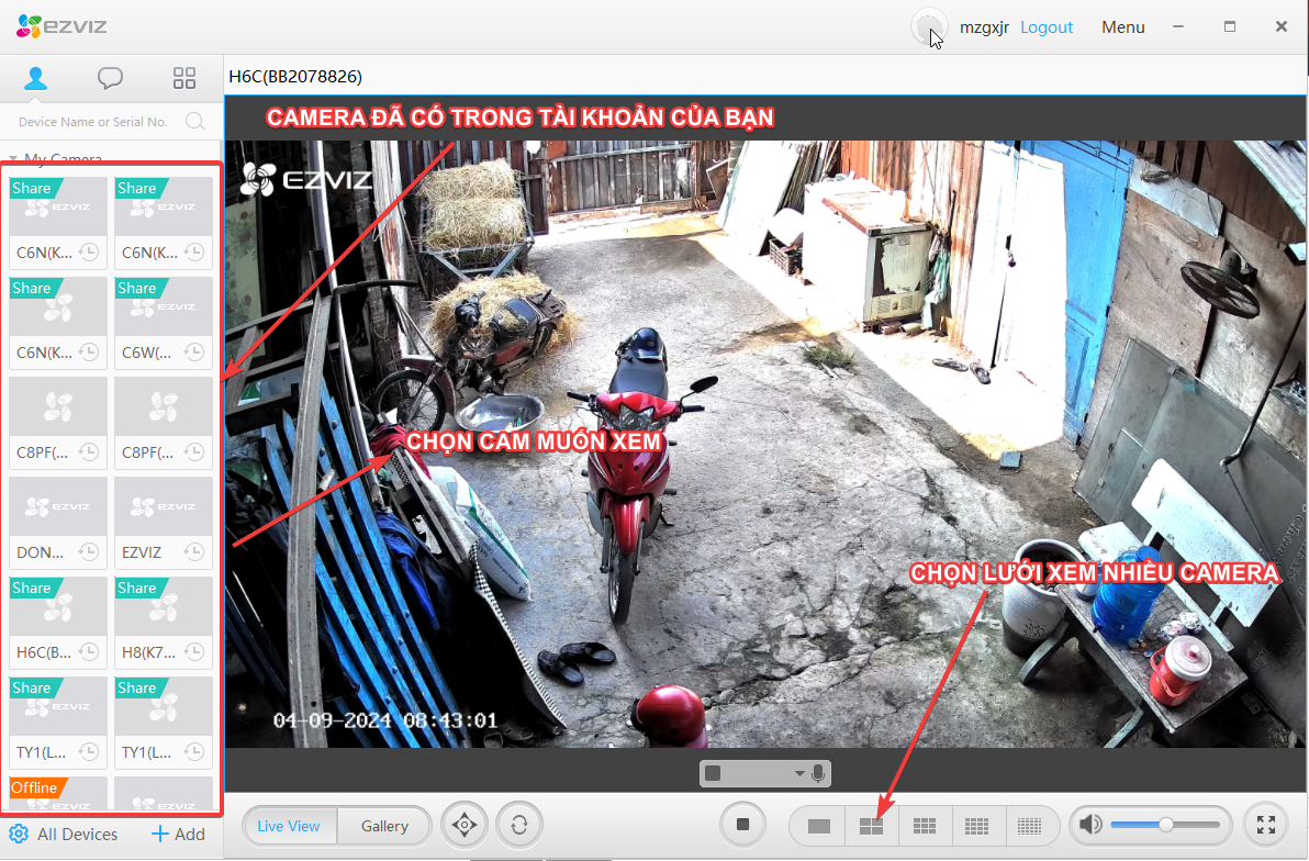 Cách xem camera EZVIZ trên máy tính