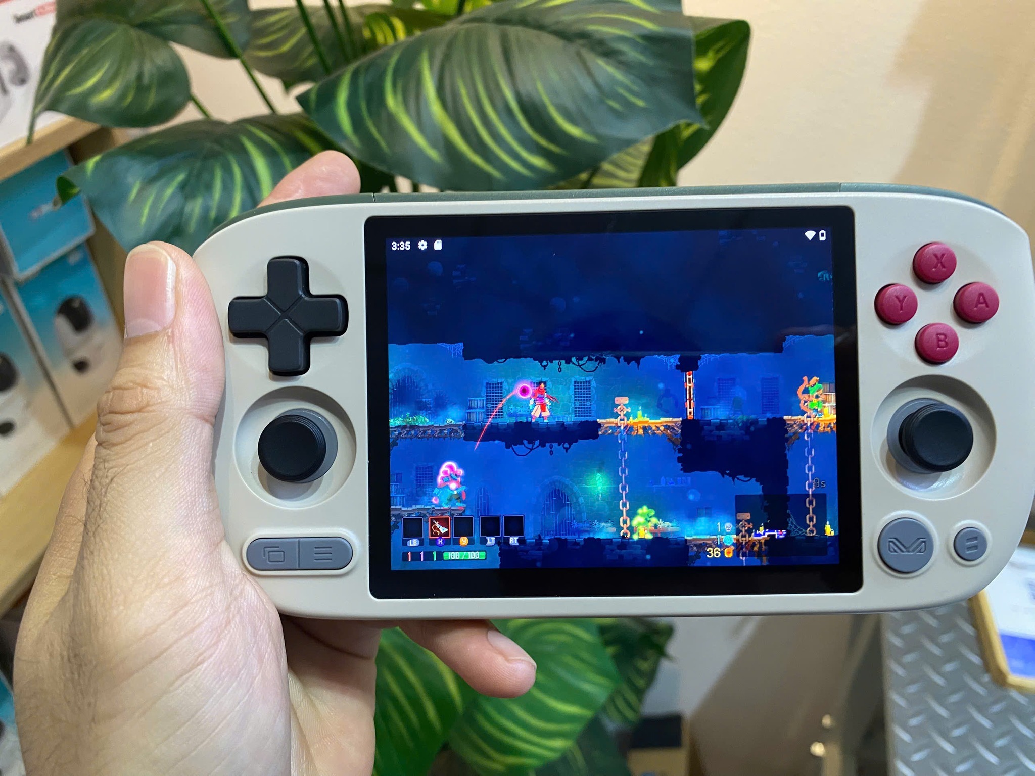 AYANEO Pocket Air Mini hiển thị game giả lập trên màn hình 4:3