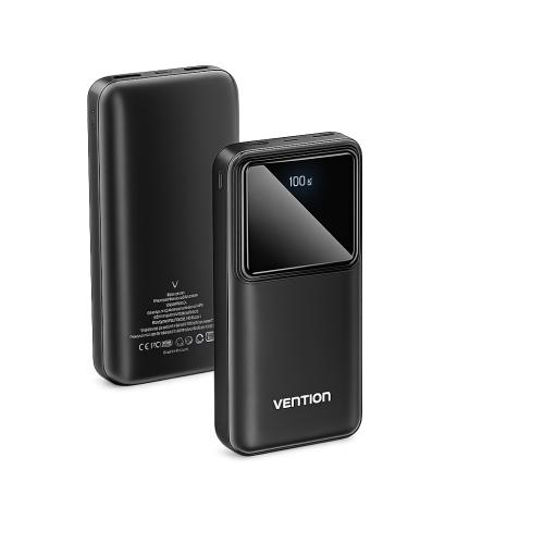 Pin dự phòng Vention FHL 20.000mAh màu đen, thiết kế nhỏ gọn, tiện lợi cho việc sạc di động.