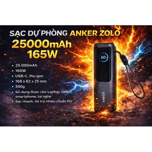 ảnh sạc dự phòng anker zolo 25000mah 165w