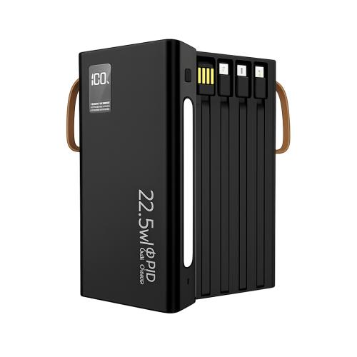 Pin sạc dự phòng GOOJODOQ Mini 20.000mAh 22.5W siêu nhỏ gọn cùng 4 dây sạc tích hợp tiện dụng.