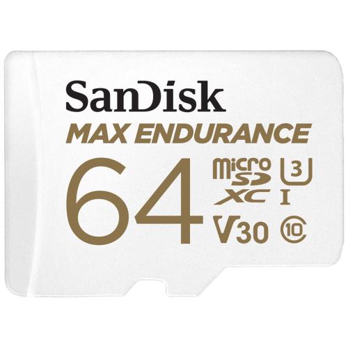 Thẻ nhớ SanDisk Max Endurance 64GB màu trắng, bền bỉ cho camera hành trình và giám sát liên tục.
