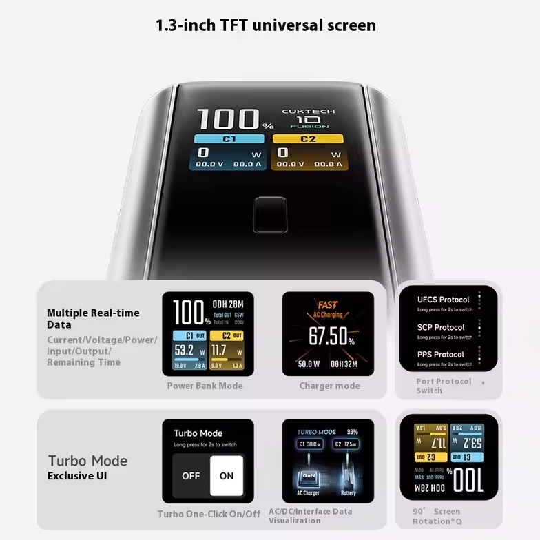 M&agrave;n h&igrave;nh hiển thị TFT 1.3 inch Cuktech 10 Fusion