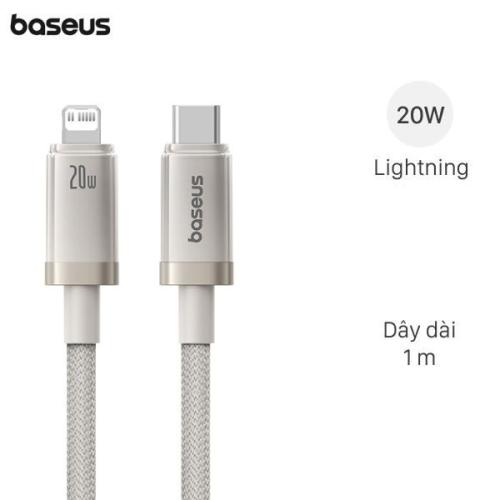 Cáp sạc Baseus Titanium Alloy CB000135 đầu Titan bền bỉ, bọc dù chắc chắn cho iPhone.
