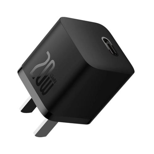 Củ sạc nhanh Baseus GaN5 20W cho iPhone với thiết kế siêu nhỏ gọn, công nghệ PD hiệu quả.