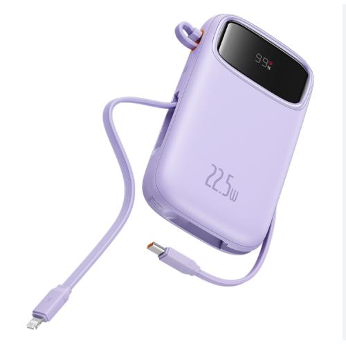 Hình ảnh pin sạc dự phòng Baseus Qpow2 20.000mAh tích hợp dây sạc, mang lại sự tiện lợi tối đa.