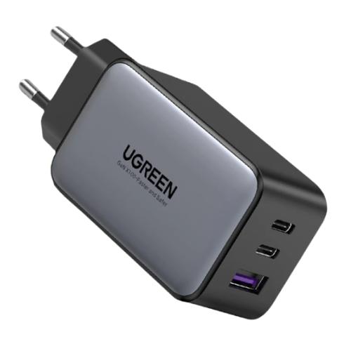 Ugreen Nexode 65W CD244 với công nghệ GaN, thiết kế nhỏ gọn cùng 3 cổng sạc đa năng.