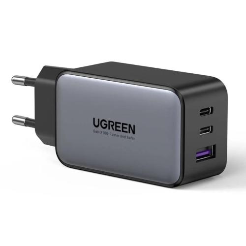 Củ sạc Ugreen Nexode 65W CD244 GaN nhỏ gọn, thiết kế đa cổng tiện lợi, hỗ trợ sạc nhanh.