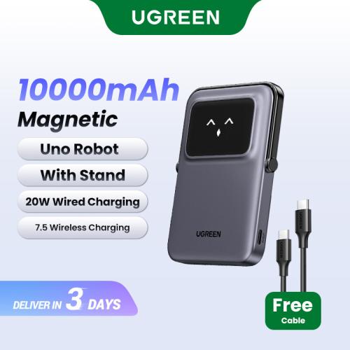Pin sạc dự phòng Ugreen PB764 Qi2 10000mAh với sạc không dây 15W nhỏ gọn tiện lợi.