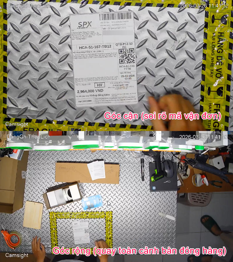 Camera quay đ&oacute;ng h&agrave;ng 2 mắt soi r&otilde; m&atilde; đơn, soi to&agrave;n cảnh b&agrave;n đ&oacute;ng h&agrave;ng