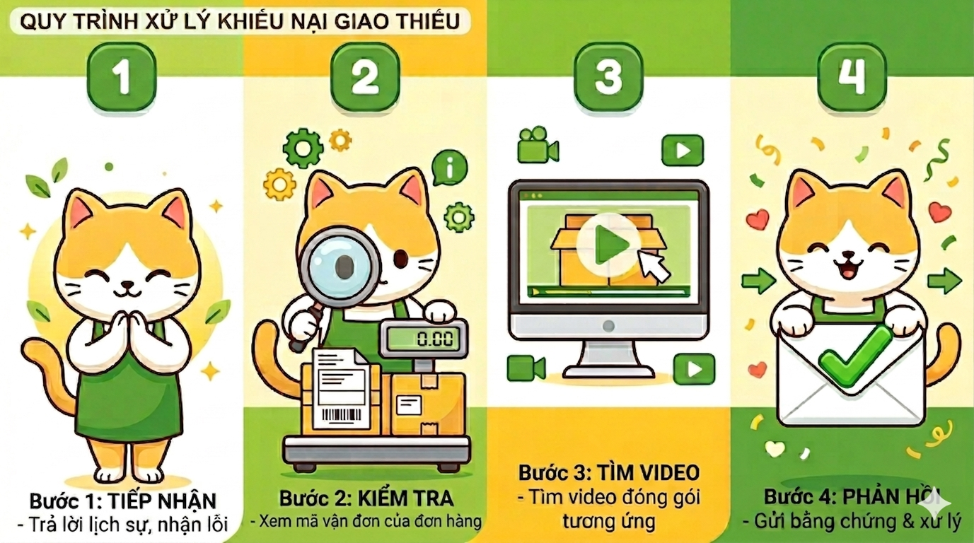 Quy tr&igrave;nh xử l&yacute; khi kh&aacute;ch h&agrave;ng b&aacute;o thiếu h&agrave;ng