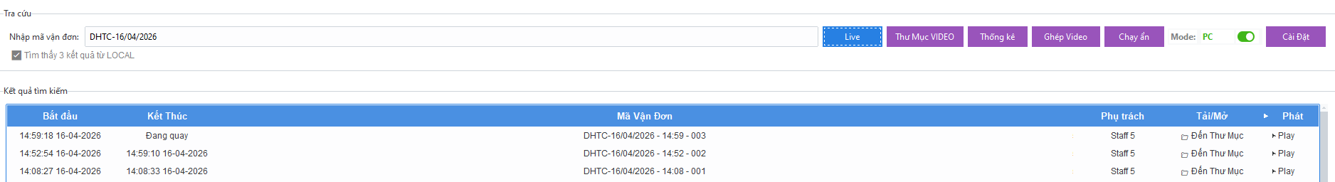 T&igrave;m kiếm Đơn h&agrave;ng thủ c&ocirc;ng nhanh ch&oacute;ng với Camsight