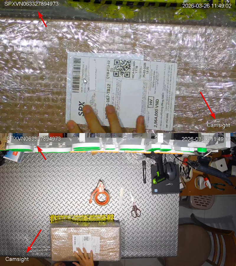 C&aacute;c th&ocirc;ng tin quan trọng được nh&uacute;ng trực tiếp v&agrave;o video của đơn h&agrave;ng đ&oacute;.