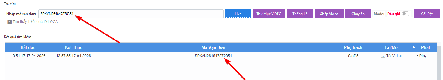 T&igrave;m kiếm video đ&atilde; đ&oacute;ng thần tốc bằng phần mềm quay đ&oacute;ng h&agrave;ng Camsight