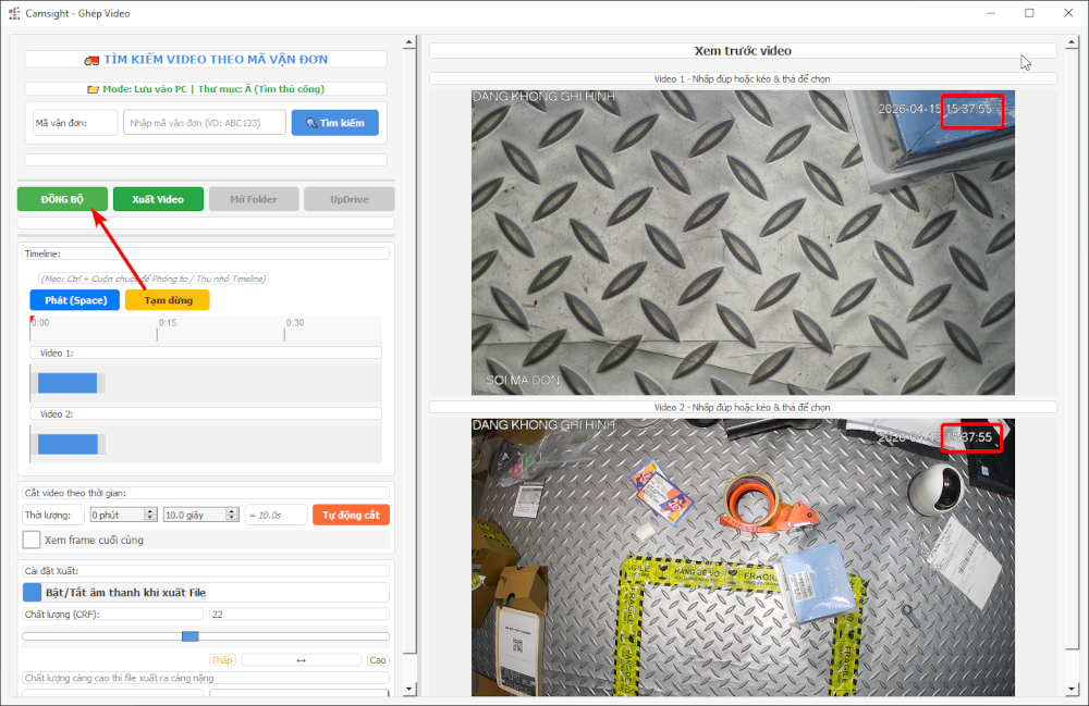 T&iacute;nh năng đồng bộ thời gian tr&ecirc;n Camsight