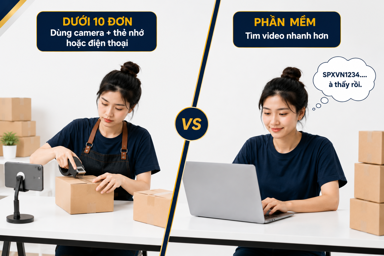 Từ 15 đơn trở l&ecirc;n chủ shop n&ecirc;n c&acirc;n nhắc chuyển sang phần mềm quay đ&oacute;ng h&agrave;ng.