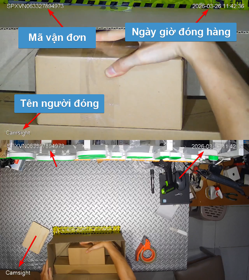 Video đ&oacute;ng h&agrave;ng hiển thị đầy đủ c&aacute;c th&ocirc;ng tin quan trọng.