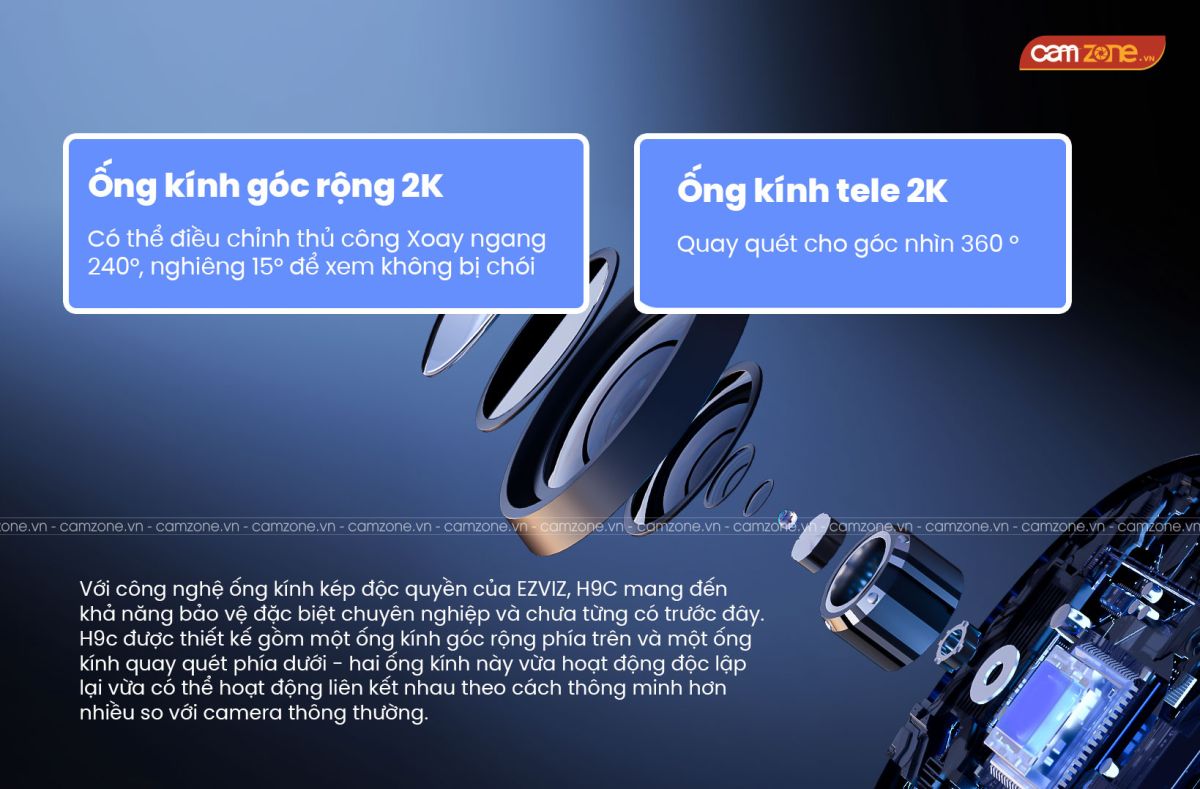 Camera WIFI Thông Minh EZVIZ H9c 3K 10MP