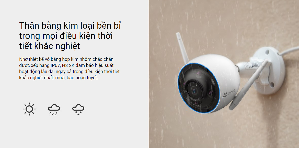 Camera Ezviz H3 độ phân giải 5MP 3K phát hiện chính xác người, vật
