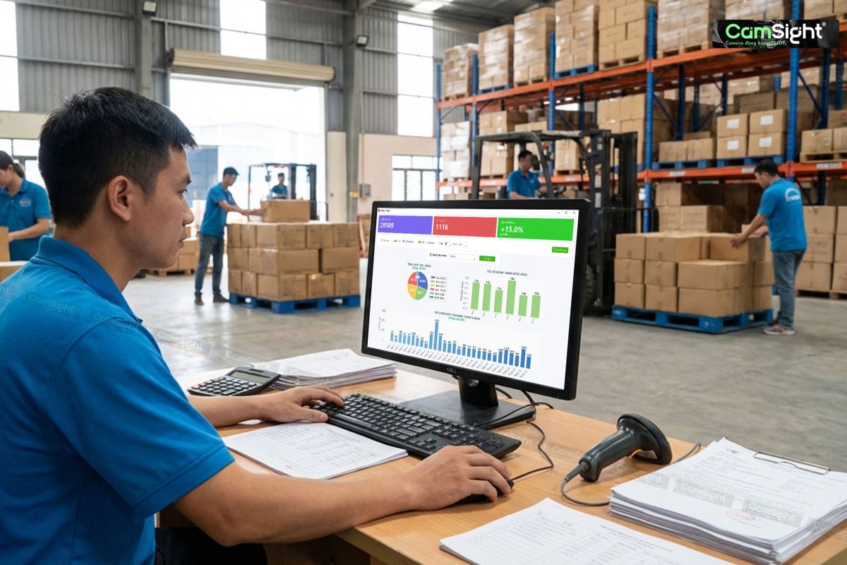 Quản l&yacute; kho v&agrave; tải video từ xa, thống k&ecirc; đ&aacute;nh gi&aacute; kpi