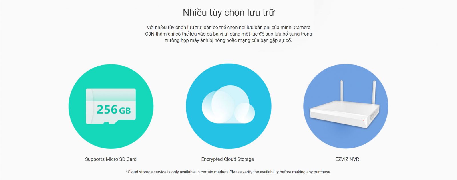 ezviz c3x nhiều tùy chọn lưu trữ