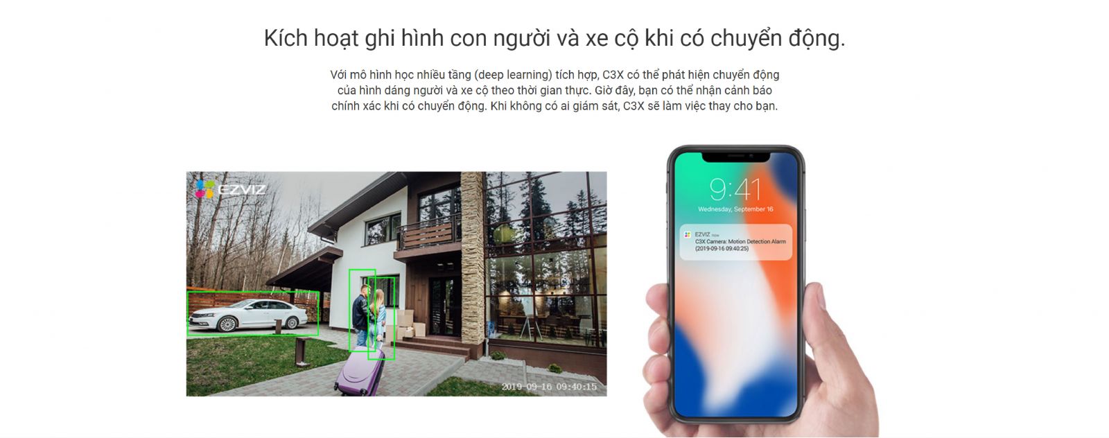 ezviz c3x nhận dạng chuyển động