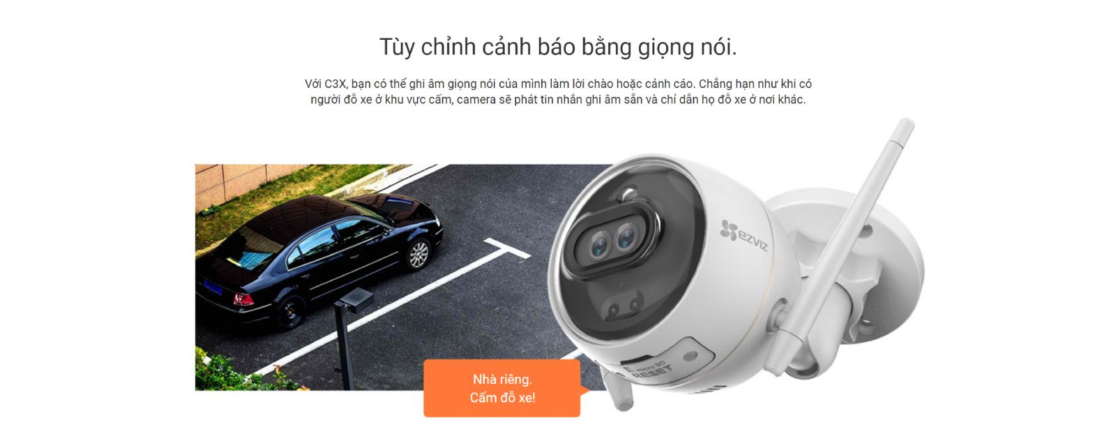 ezviz c3x cảnh báo giọng nói