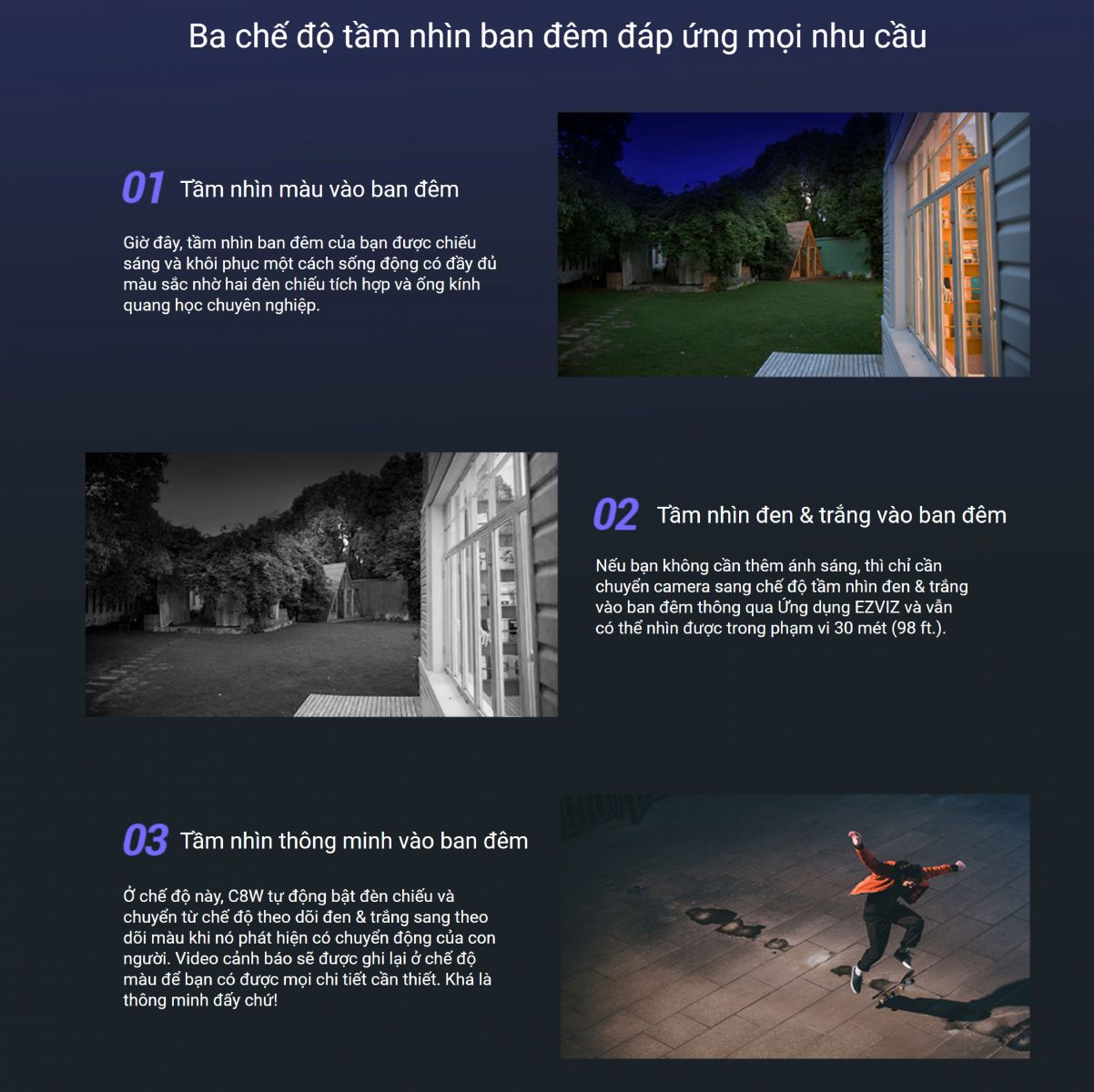 Camera Ezviz C8W ngoài trời có màu ban đêm 4MP 2k+