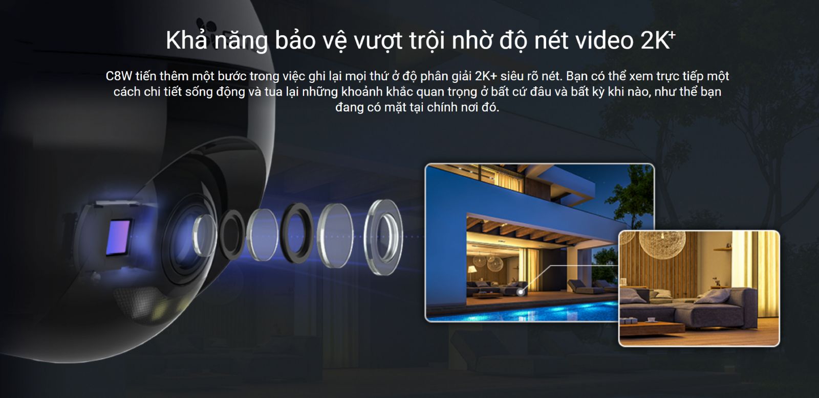 Camera Ezviz C8W ngoài trời có màu ban đêm 4MP 2k+