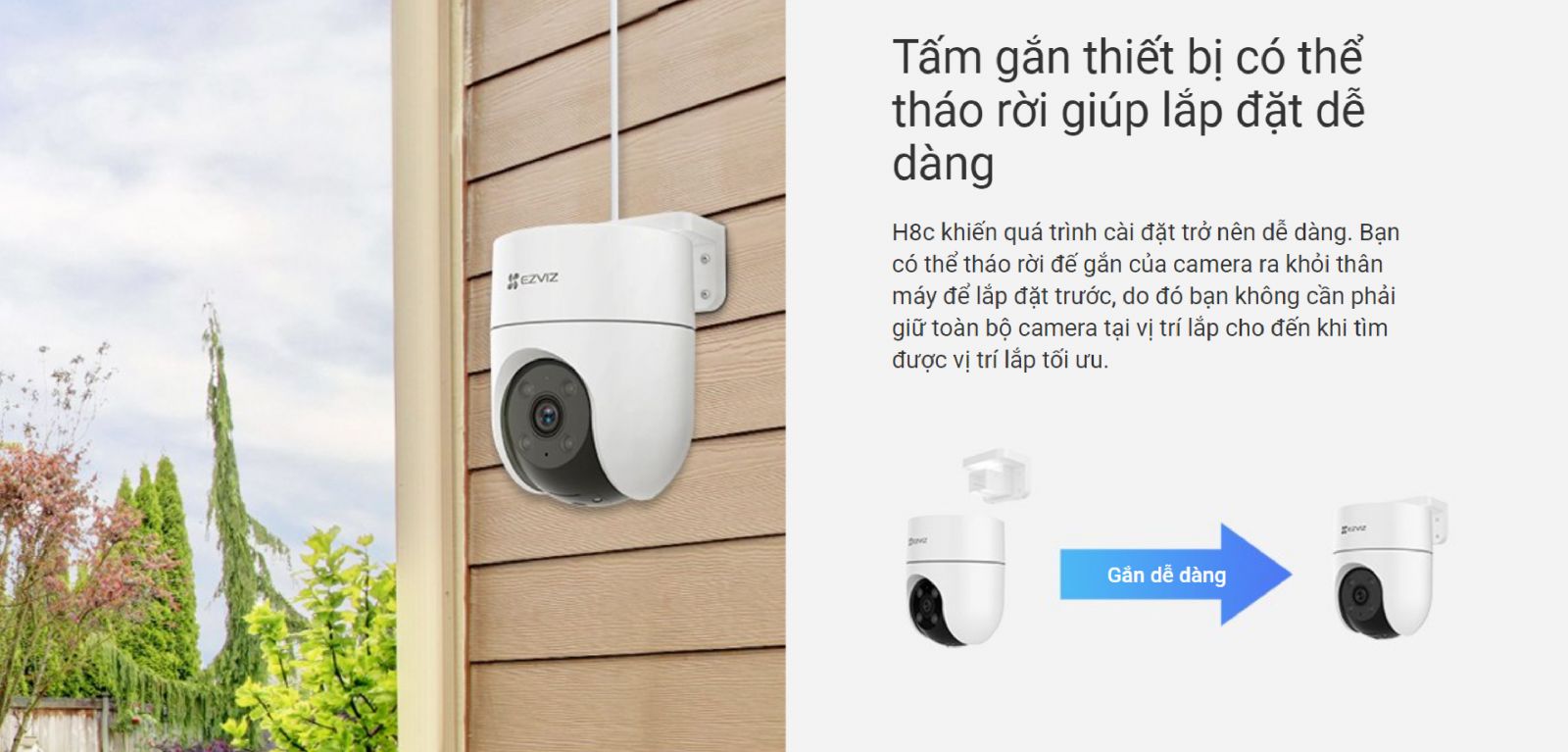 Camera Ezviz H8C quay xoay, tự động theo dõi chuyển động thông minh