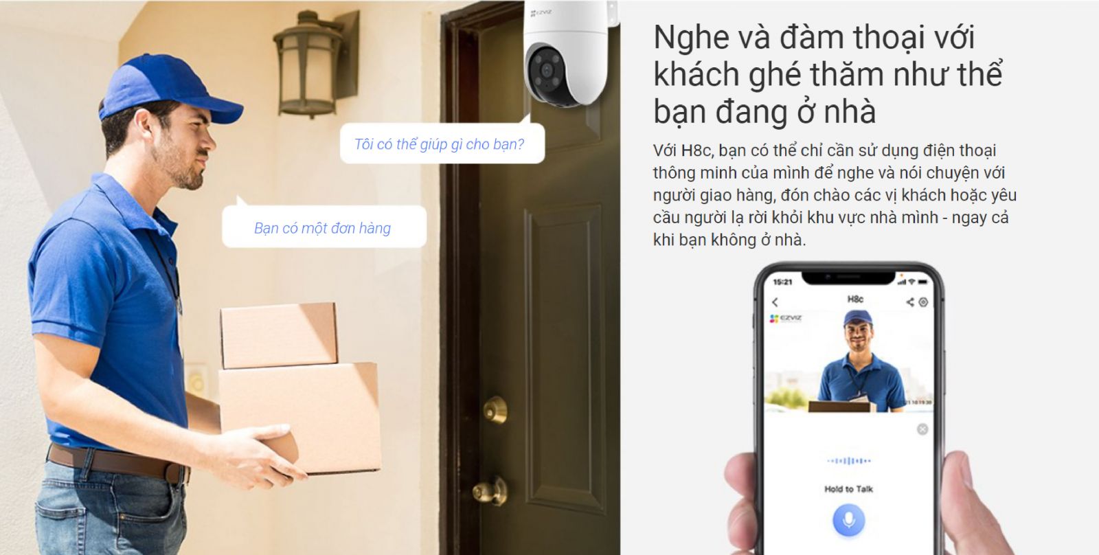 Camera Ezviz H8C quay xoay, tự động theo dõi chuyển động thông minh