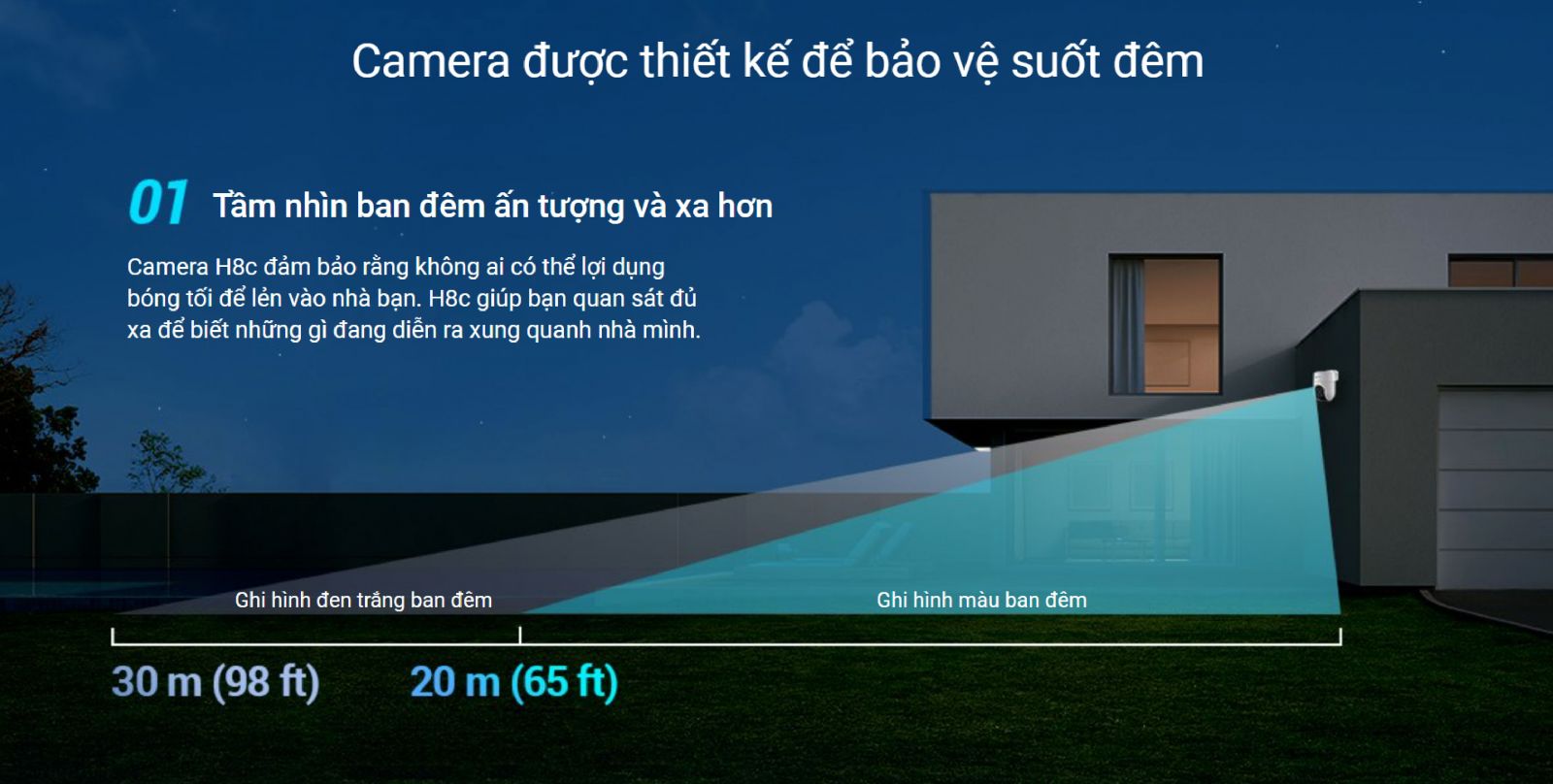 Camera Ezviz H8C quay xoay, tự động theo dõi chuyển động thông minh