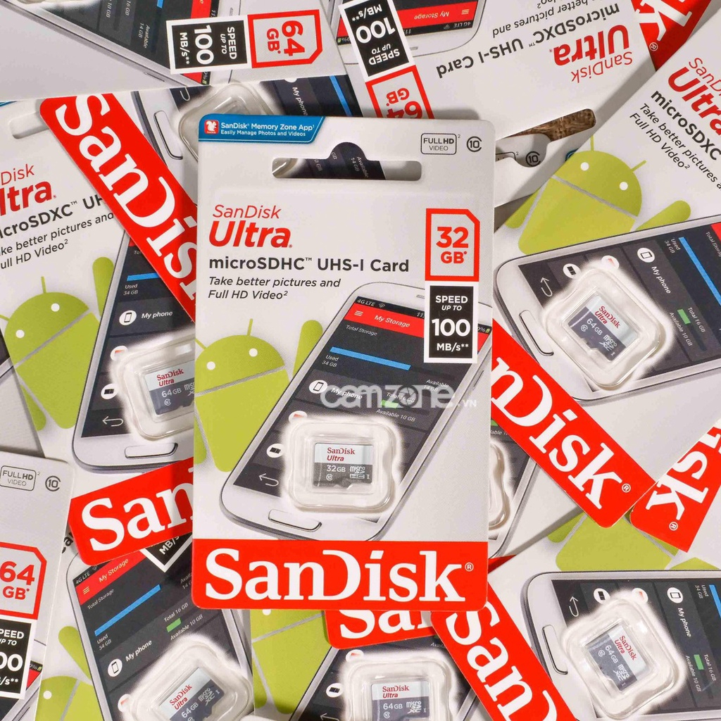 Dung lượng 32GB, tốc độ đọc 100MB/s ghi 40 - 60 MB/s