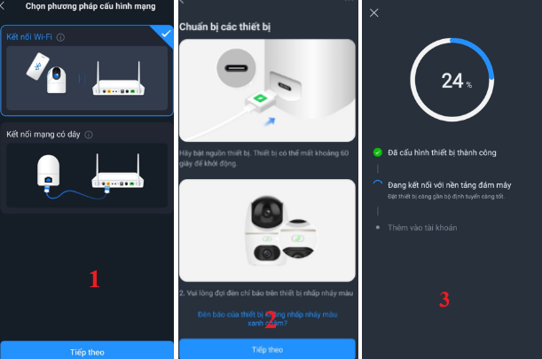 Nhập mật khẩu wifi để kết nối camera