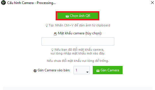 Chọn ảnh QR code của Camera