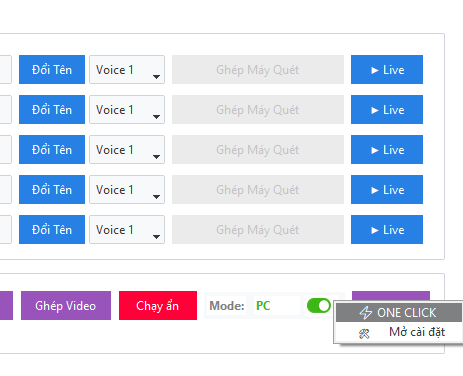 Chọn One Click để th&ecirc;m Camera