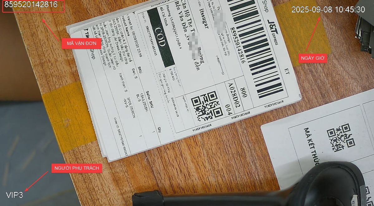 Ảnh soi r&otilde; m&atilde; vận đơn của Camera IP/Webcam