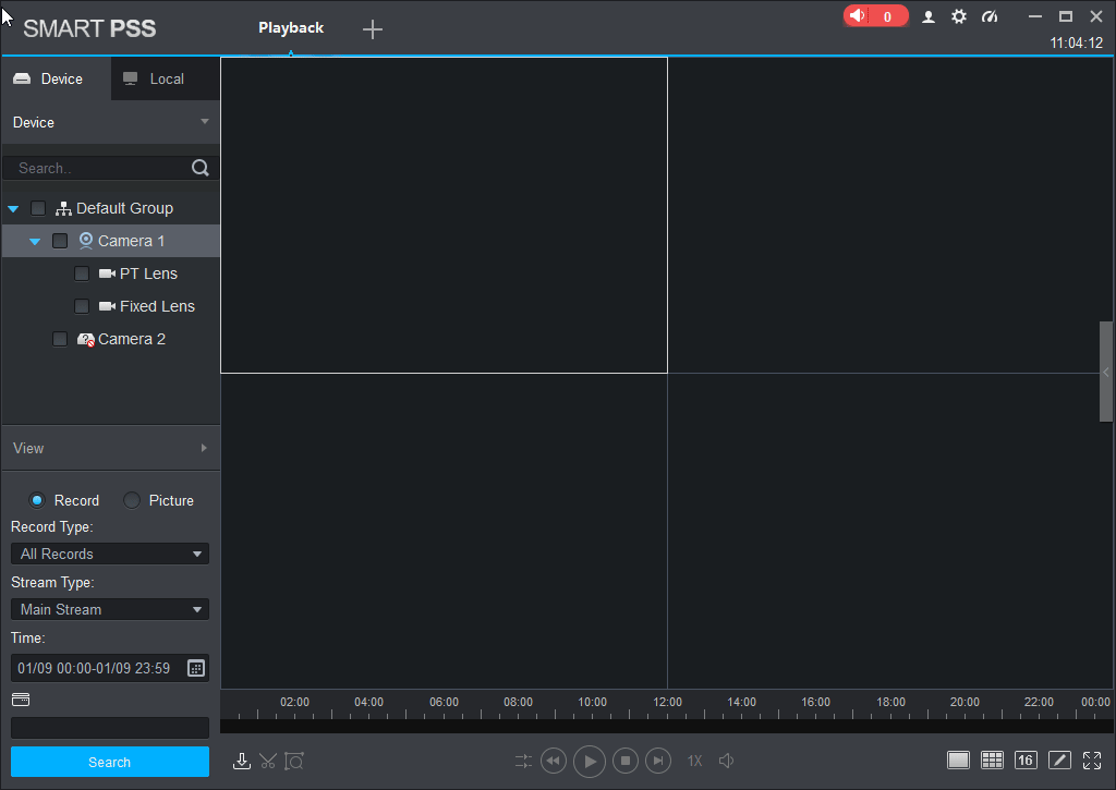 Hướng dẫn chọn t&ecirc;n camera v&agrave; chọn ng&agrave;y xem lại trong Playback SmartPSS